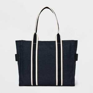 Universal‎ Thread NWT Black Boxy Canvas Tote Handbag Target